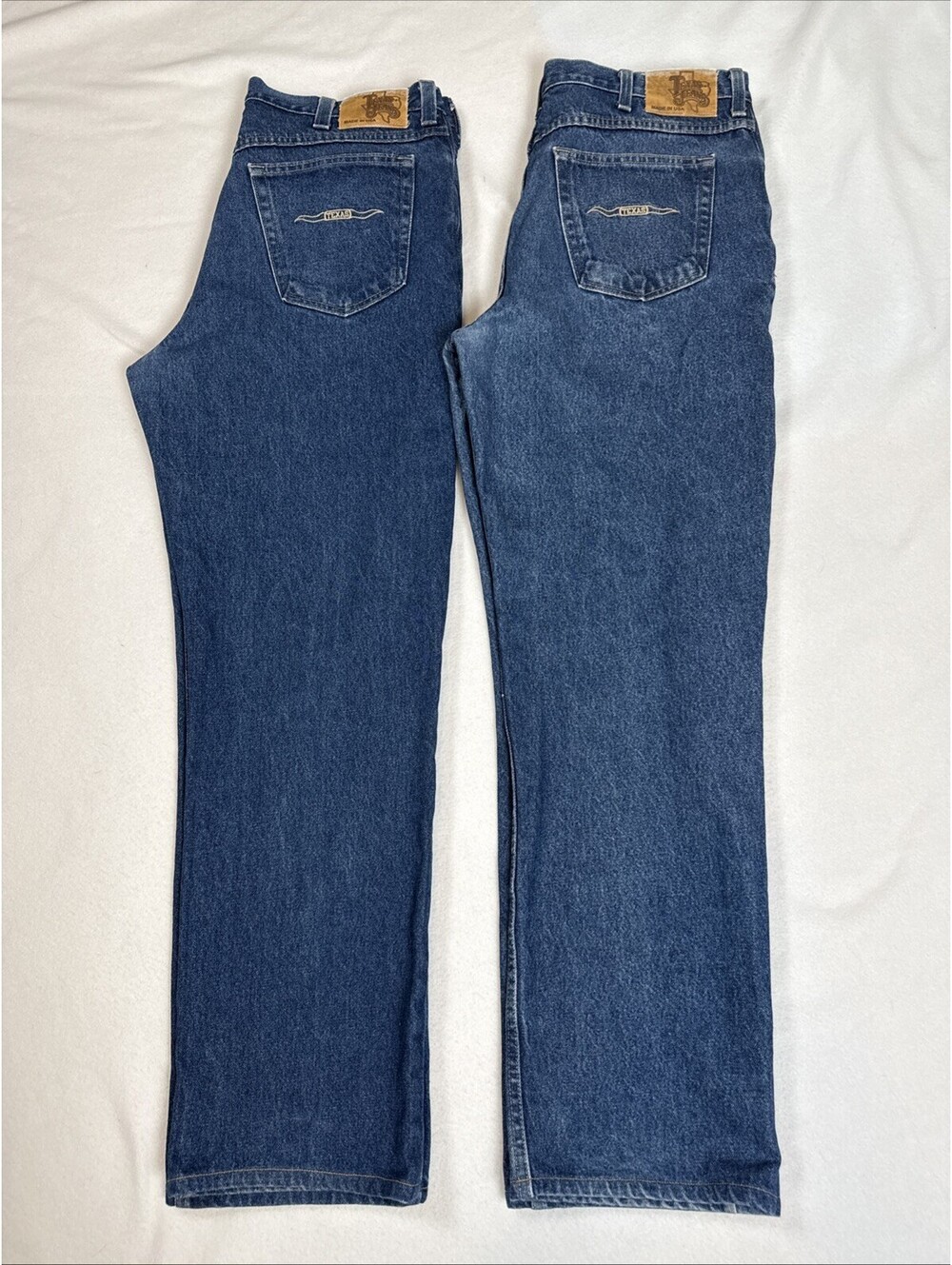 2 Vintage Texas Jeans USA Mens 36x32 Made In USA Denim Relaxed Fit Workwear